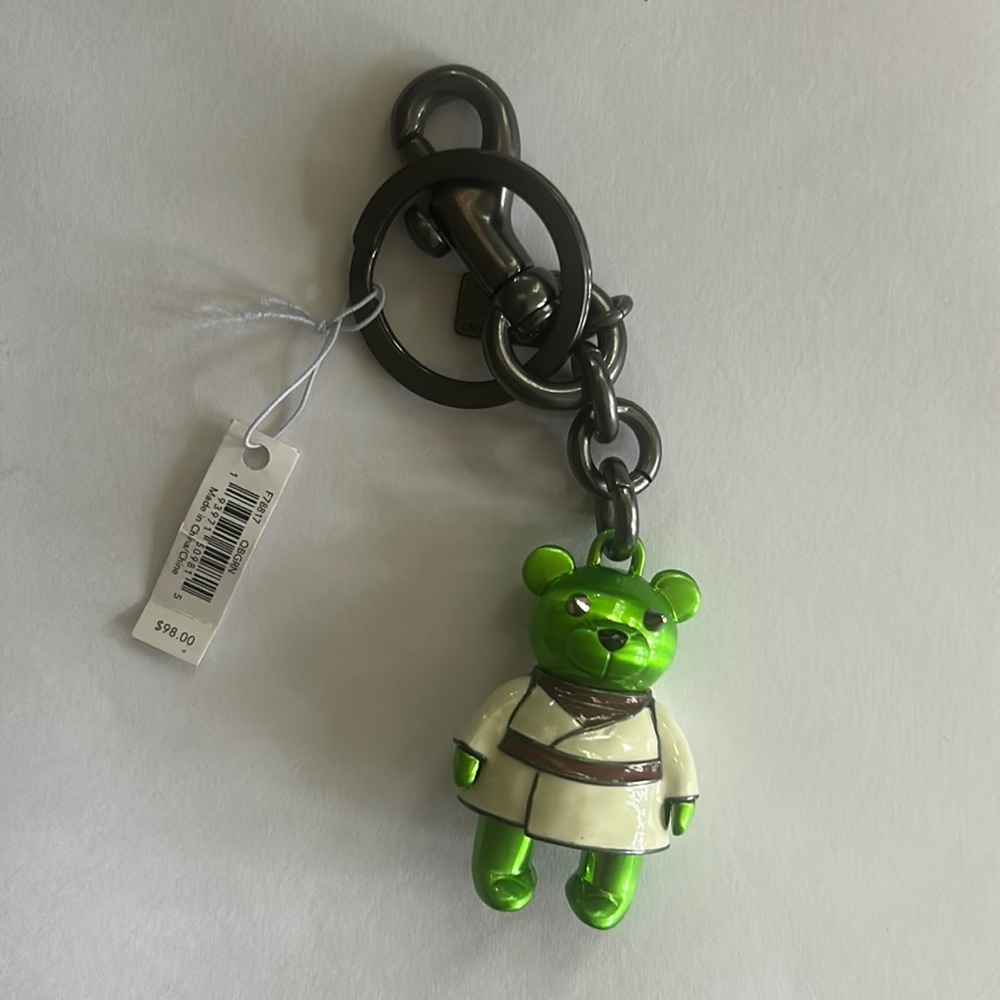 Coach x Star Wars Yoda  Keyfob. NWT Gunmetal hardware.